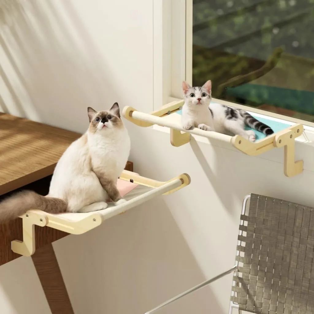 Wooden Hanging Cotton Canvas Cat Bed