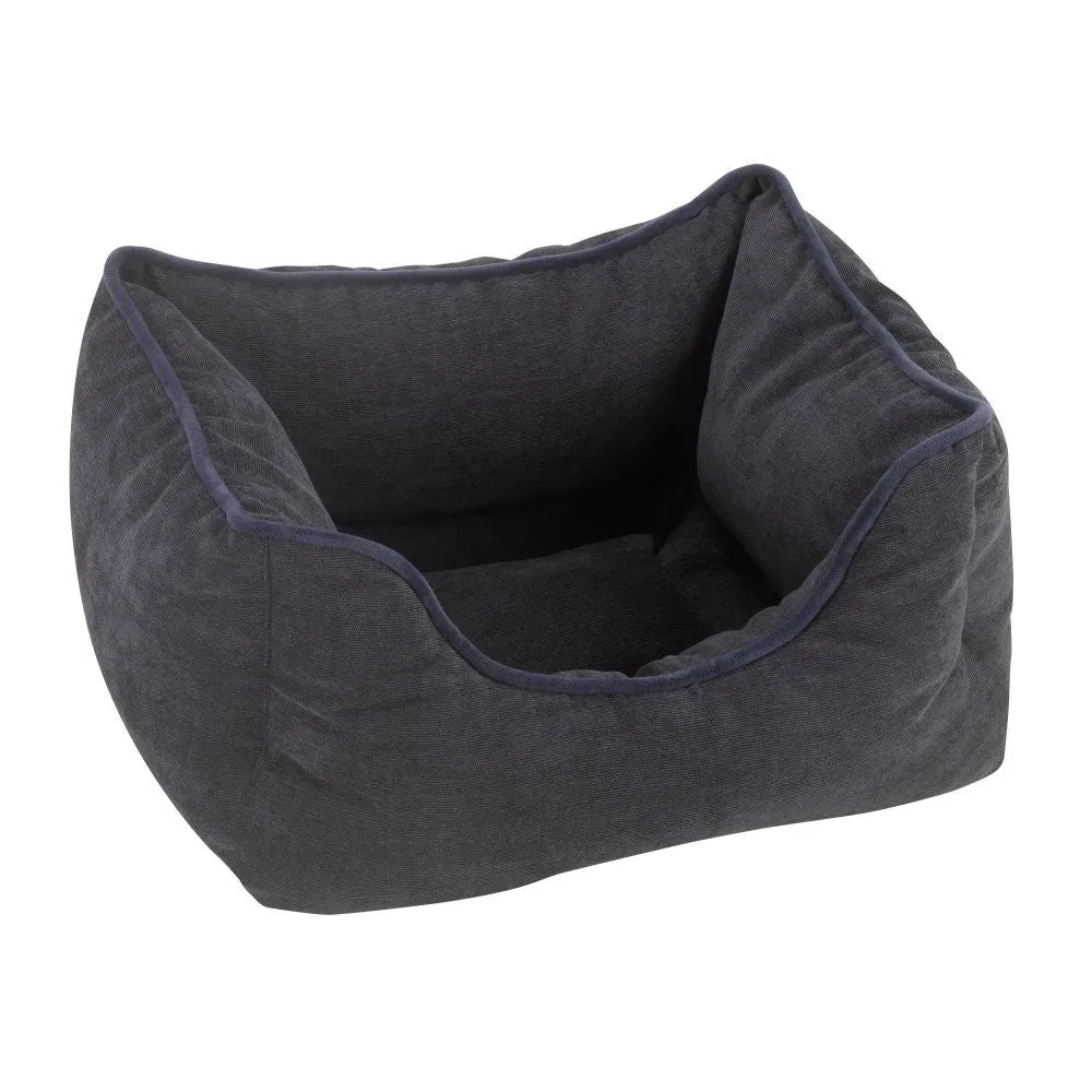 Zoon Navy TuffEarth Recycled Chenille Square Pet Bed